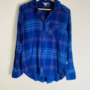 ORVIS Women's  Logan Plaid Long Sleeve Blue Flannel Size: M